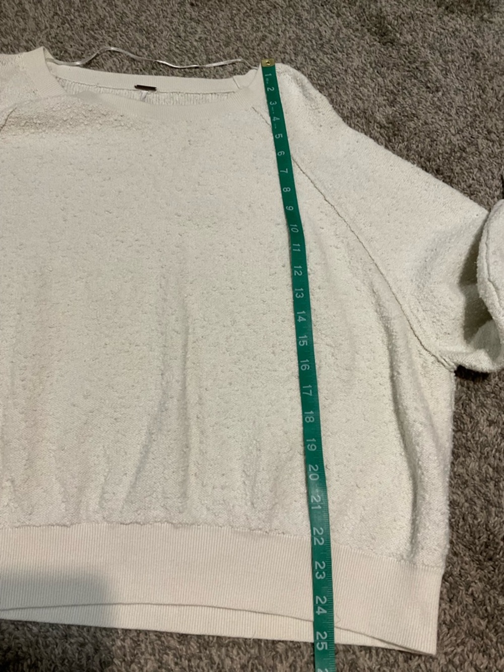 Free People Cream Textured Crewneck Sweater - Picture 7 of 8